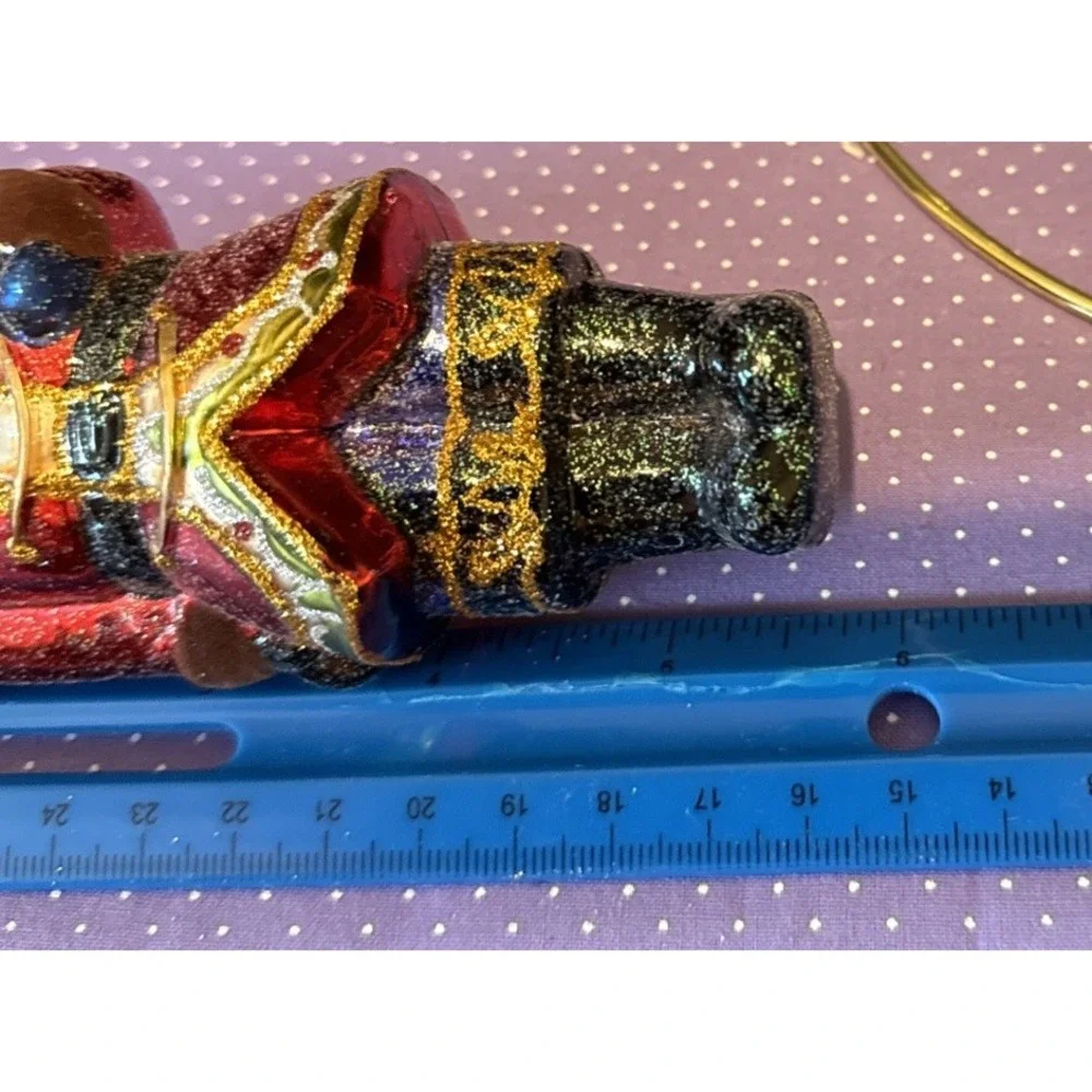 Summit Glass Nutcracker Santa Hand Painted Holiday Christmas Ornament‎